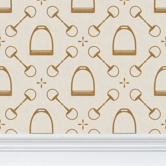 Wallpaper - Jackie Equestrian in Gold and Ivory