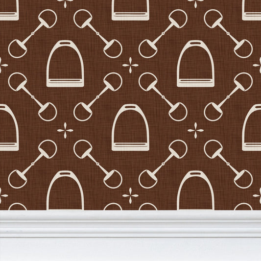 Wallpaper - Jackie Equestrian in Auburn Brown