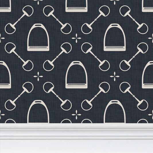 Wallpaper - Jackie Equestrian in Stonewashed Navy