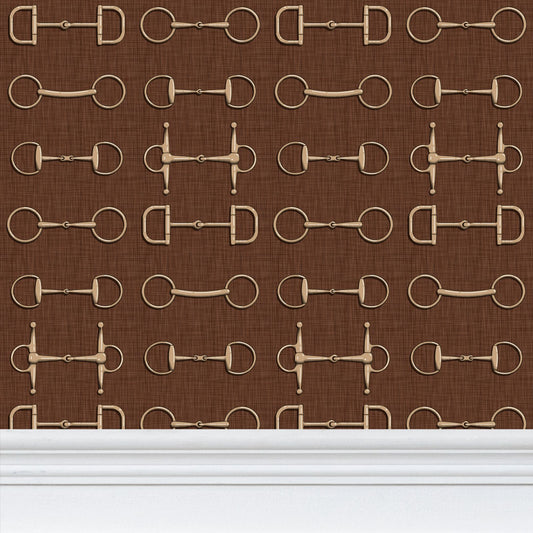 Wallpaper – Ashby Horse Bits in Auburn and Gold