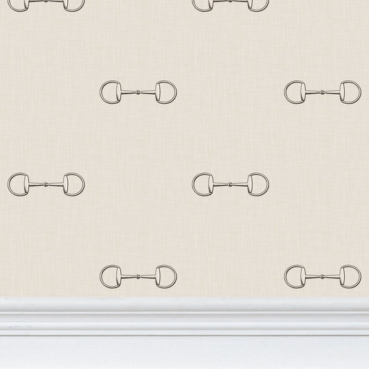 Wallpaper – Lexi Snaffle Horse Bits in Parchment White