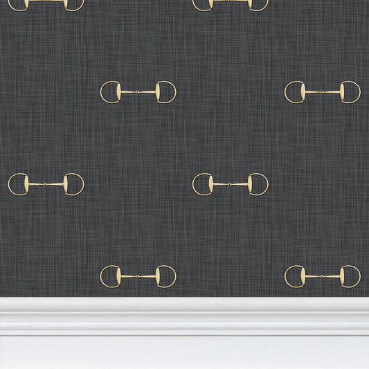 Wallpaper – Lexi Snaffle Horse Bits in Ink and Gold