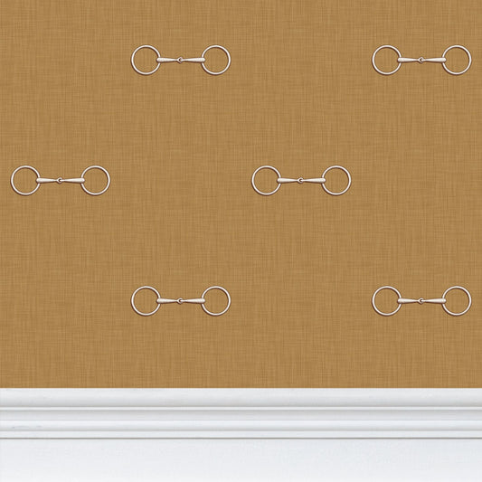 Wallpaper – Devon Horse Bits in Gold