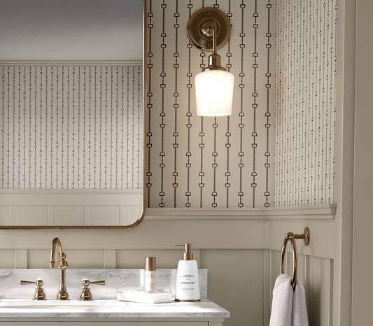 Wallpaper – Ellery Equestrian Stripe Weathered Taupe