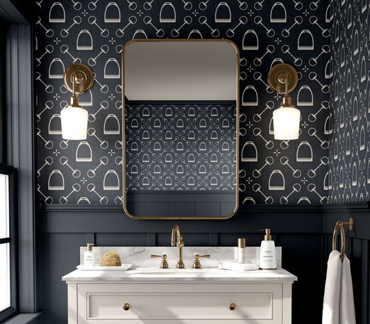 Wallpaper – Jackie Equestrian Stonewashed Navy