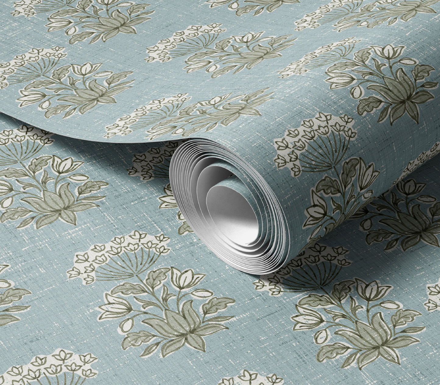 Wallpaper – Blythe In Provençal Blue and Sage Green