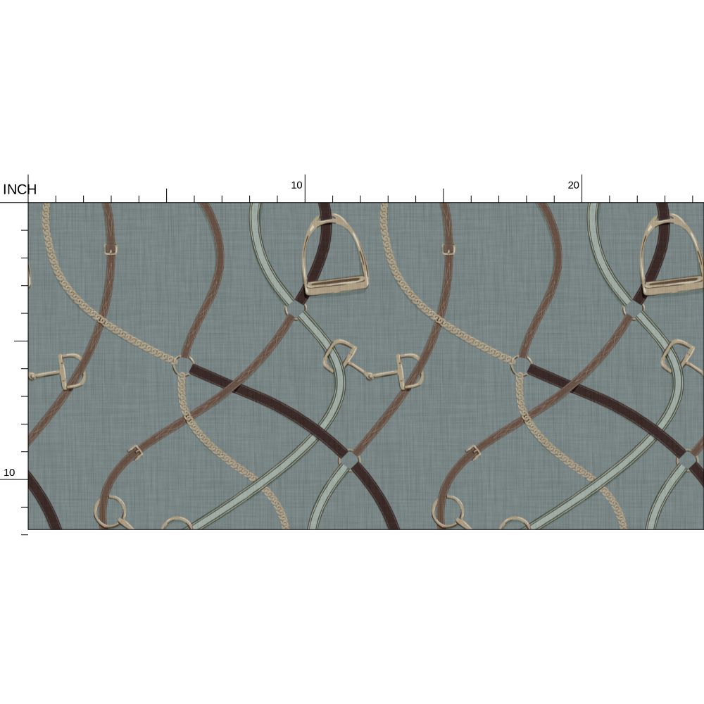 Foxcroft Equestrian Wallpaper in Misty Fern Green