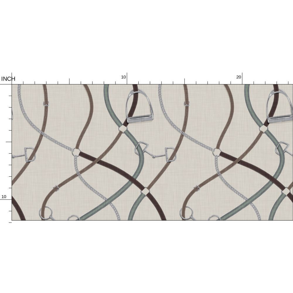 Foxcroft Equestrian Wallpaper in Silver Sage