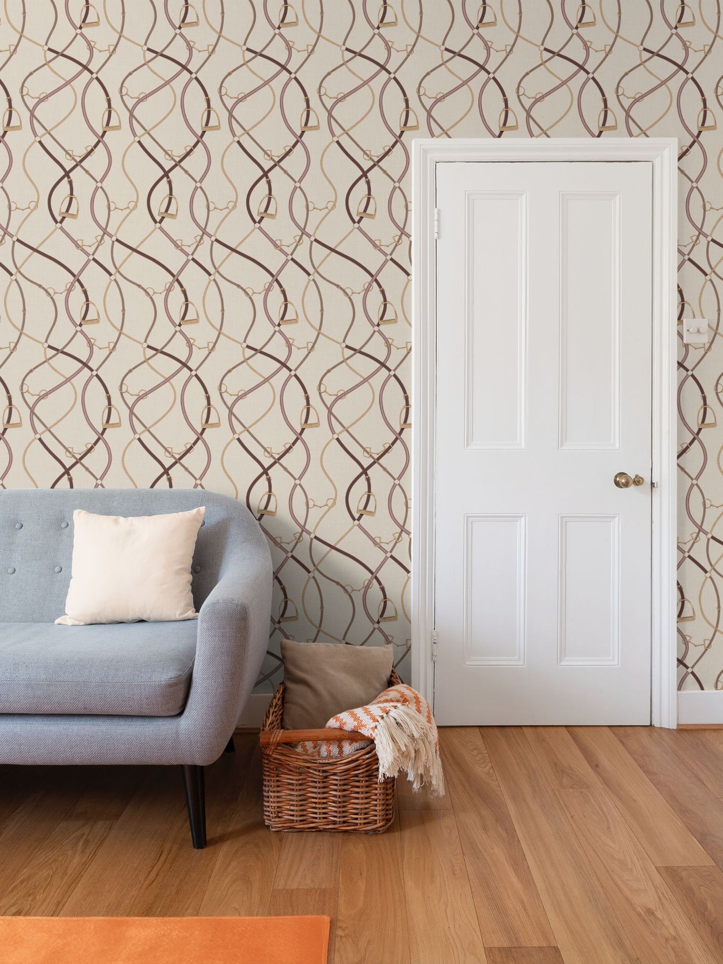 Foxcroft Equestrian Wallpaper in Wheat Berry