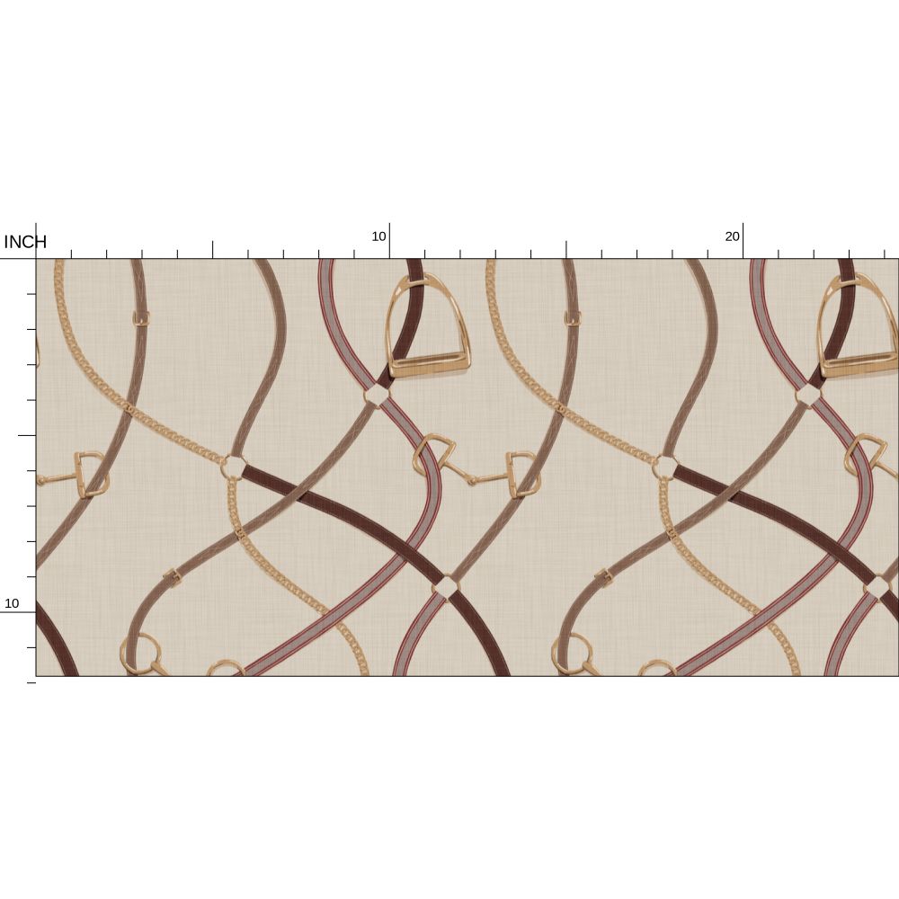 Foxcroft Equestrian Wallpaper in Wheat Berry