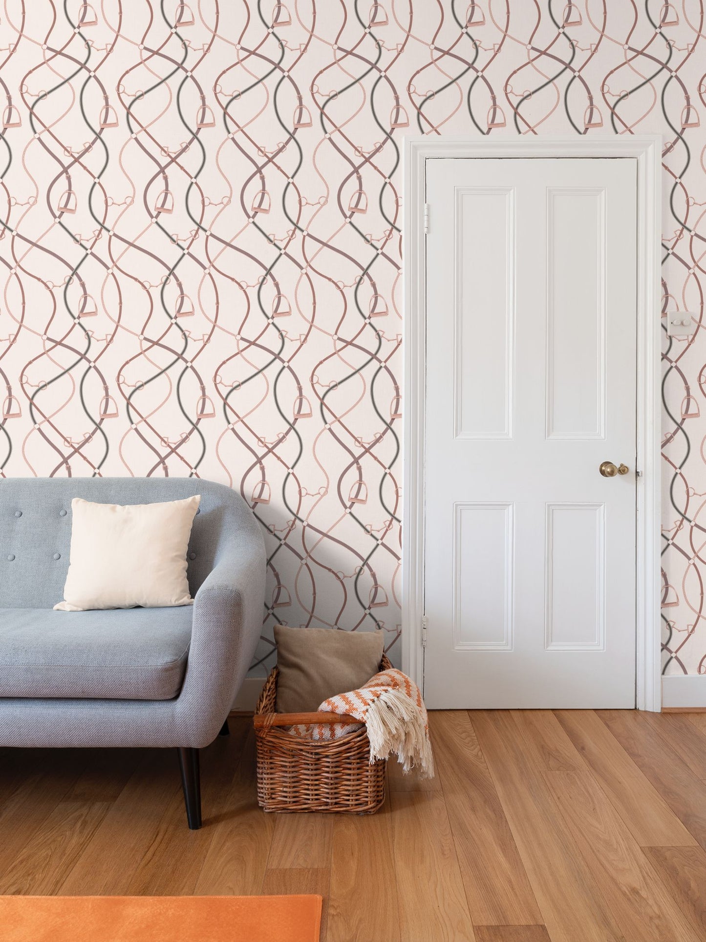 Foxcroft Equestrian Wallpaper in Rose Gold
