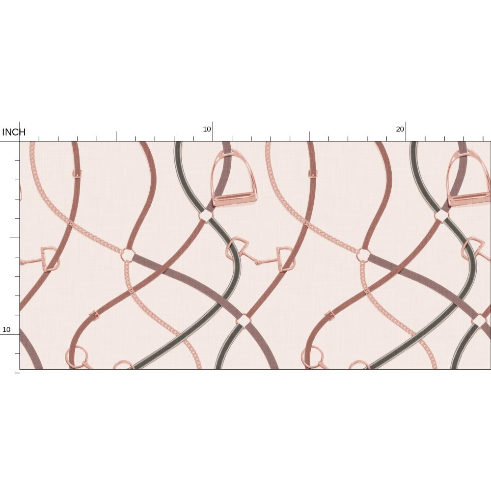 Foxcroft Equestrian Wallpaper in Rose Gold