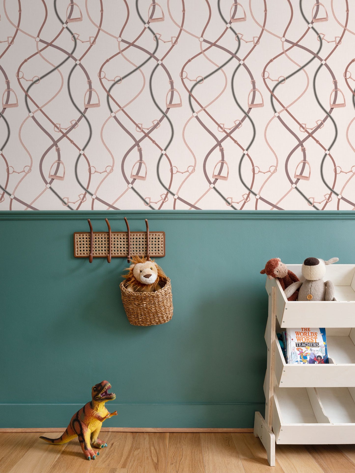 Foxcroft Equestrian Wallpaper in Rose Gold