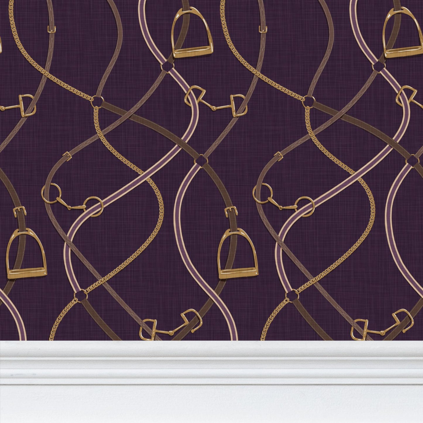 Foxcroft Equestrian Wallpaper in Violet