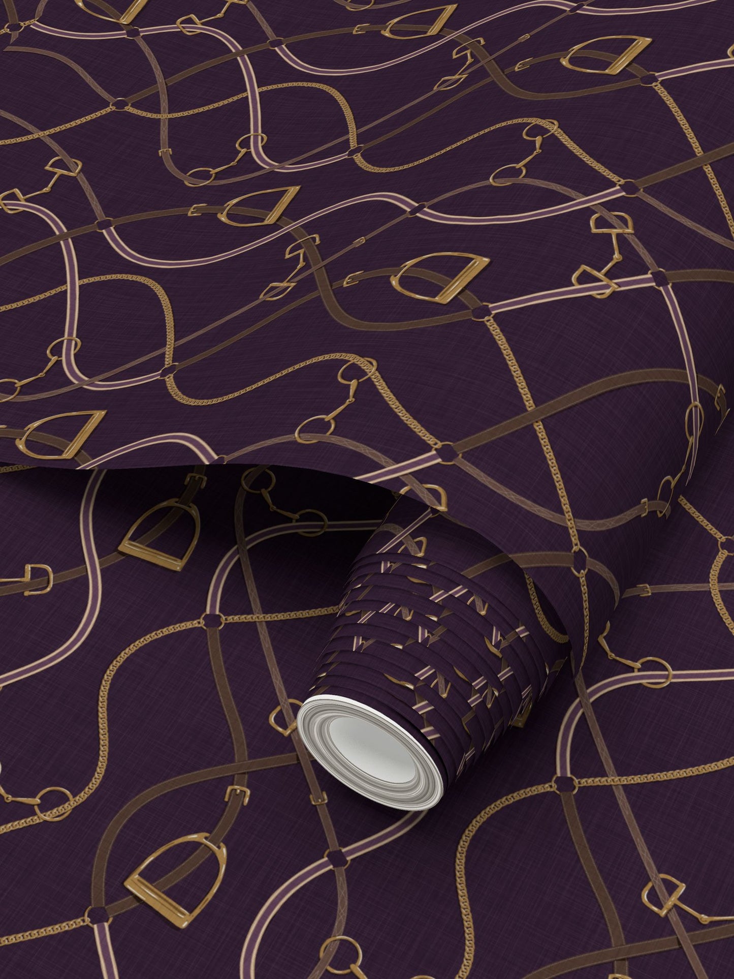 Foxcroft Equestrian Wallpaper in Violet