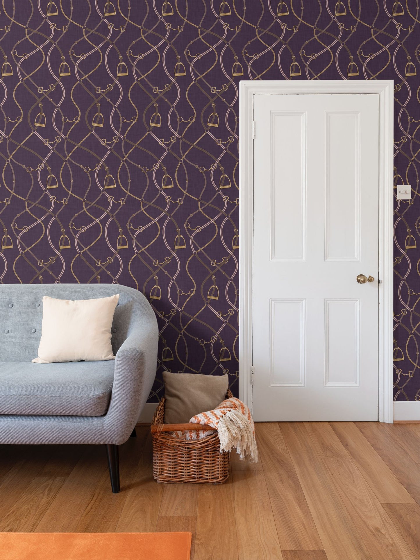 Foxcroft Equestrian Wallpaper in Violet