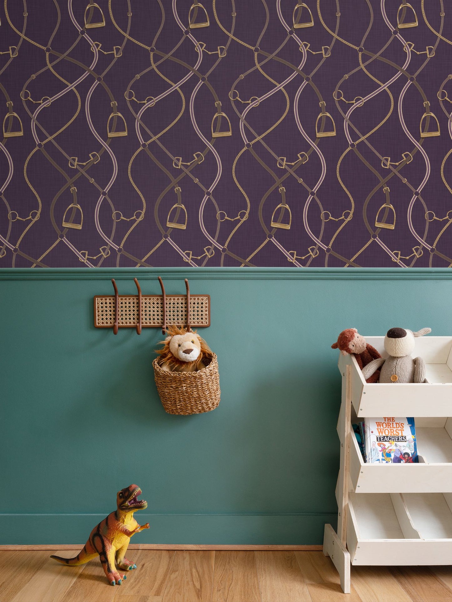 Foxcroft Equestrian Wallpaper in Violet