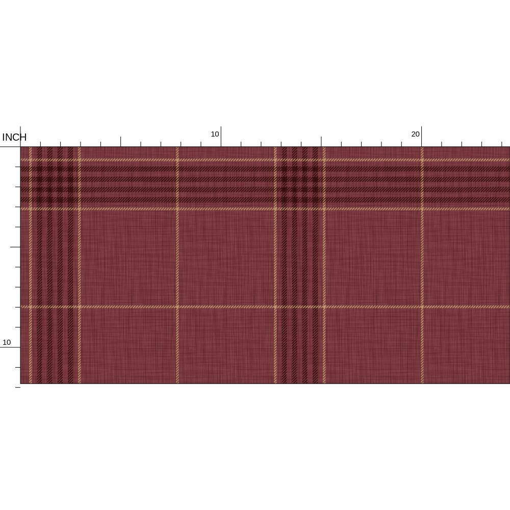 Wallpaper – Hollis Tartan Plaid in Garnet and Gold