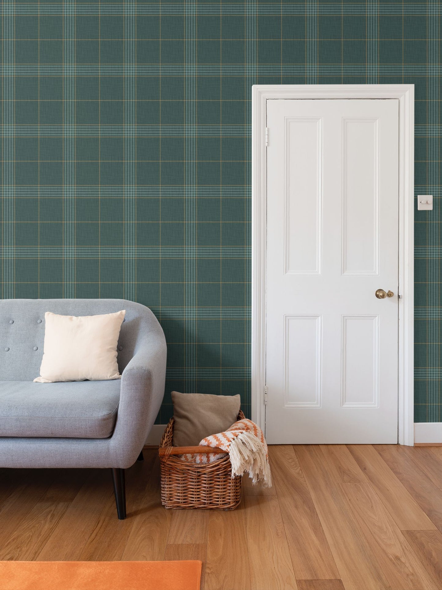 Wallpaper – Hollis Tartan Plaid in Juniper Green