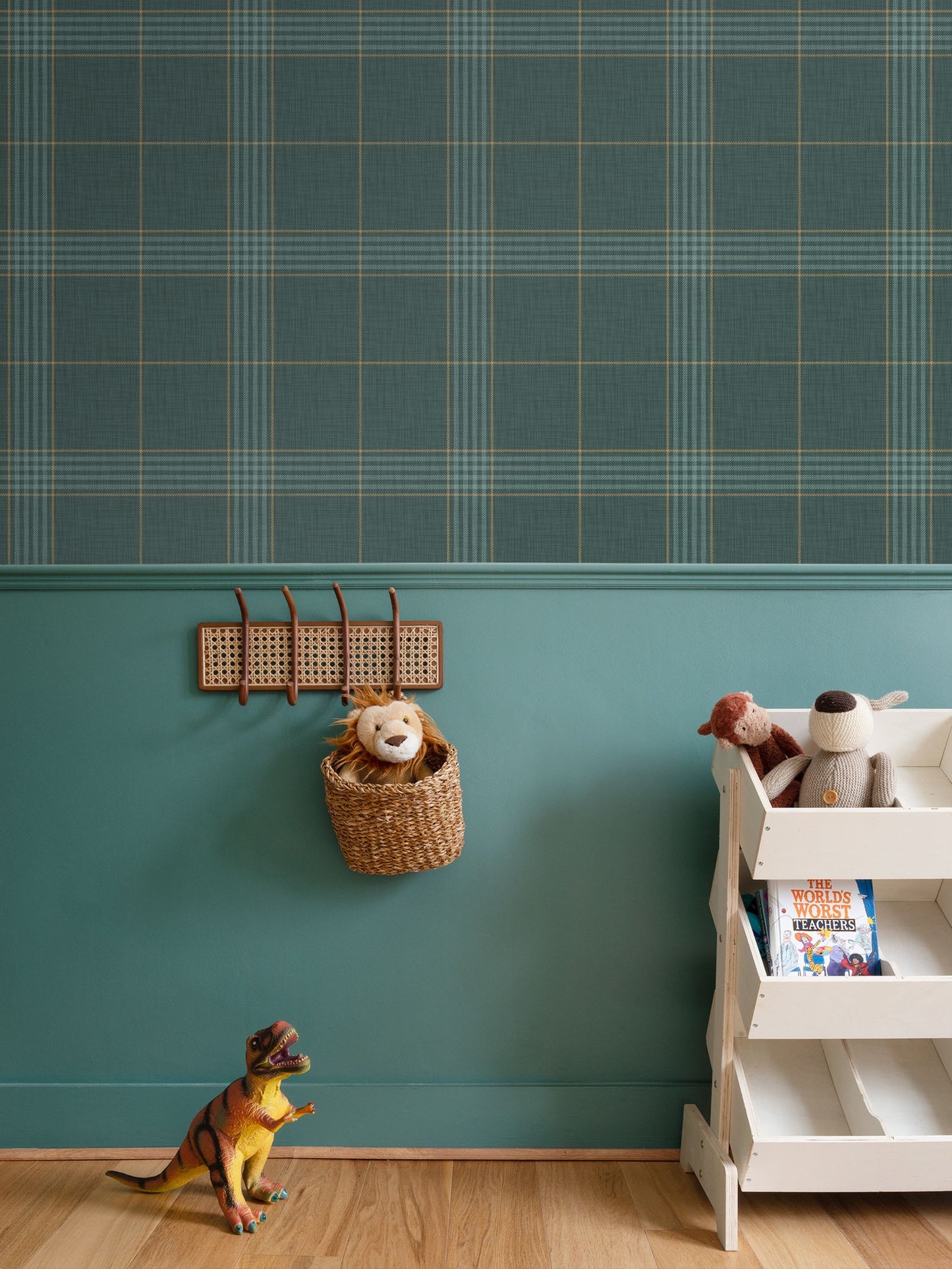 Wallpaper – Hollis Tartan Plaid in Juniper Green
