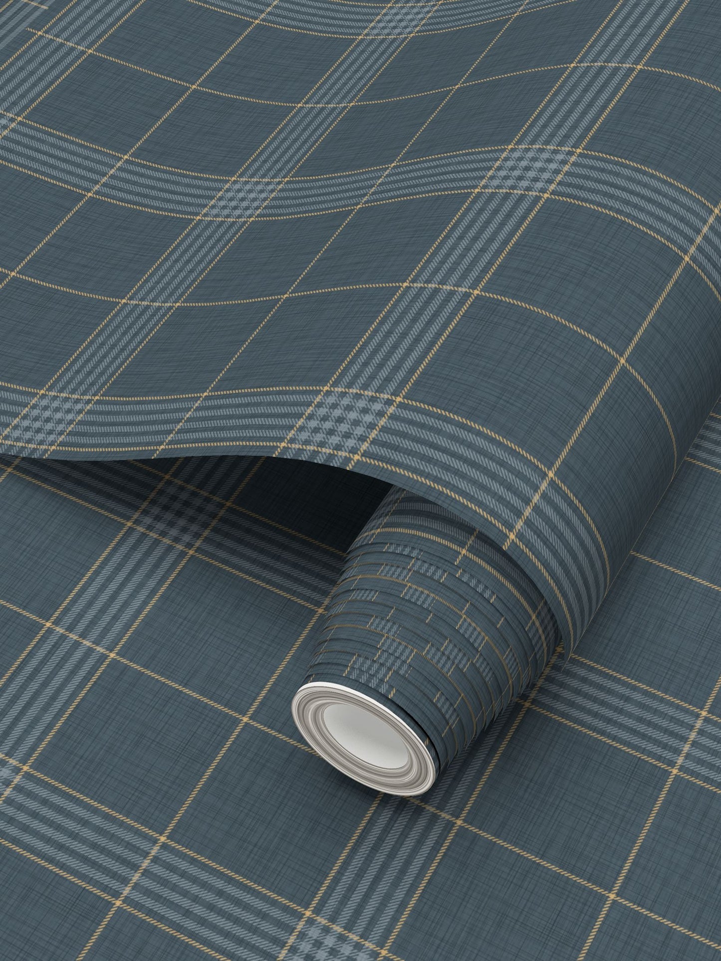 Wallpaper – Hollis Tartan Plaid in Dutch Navy