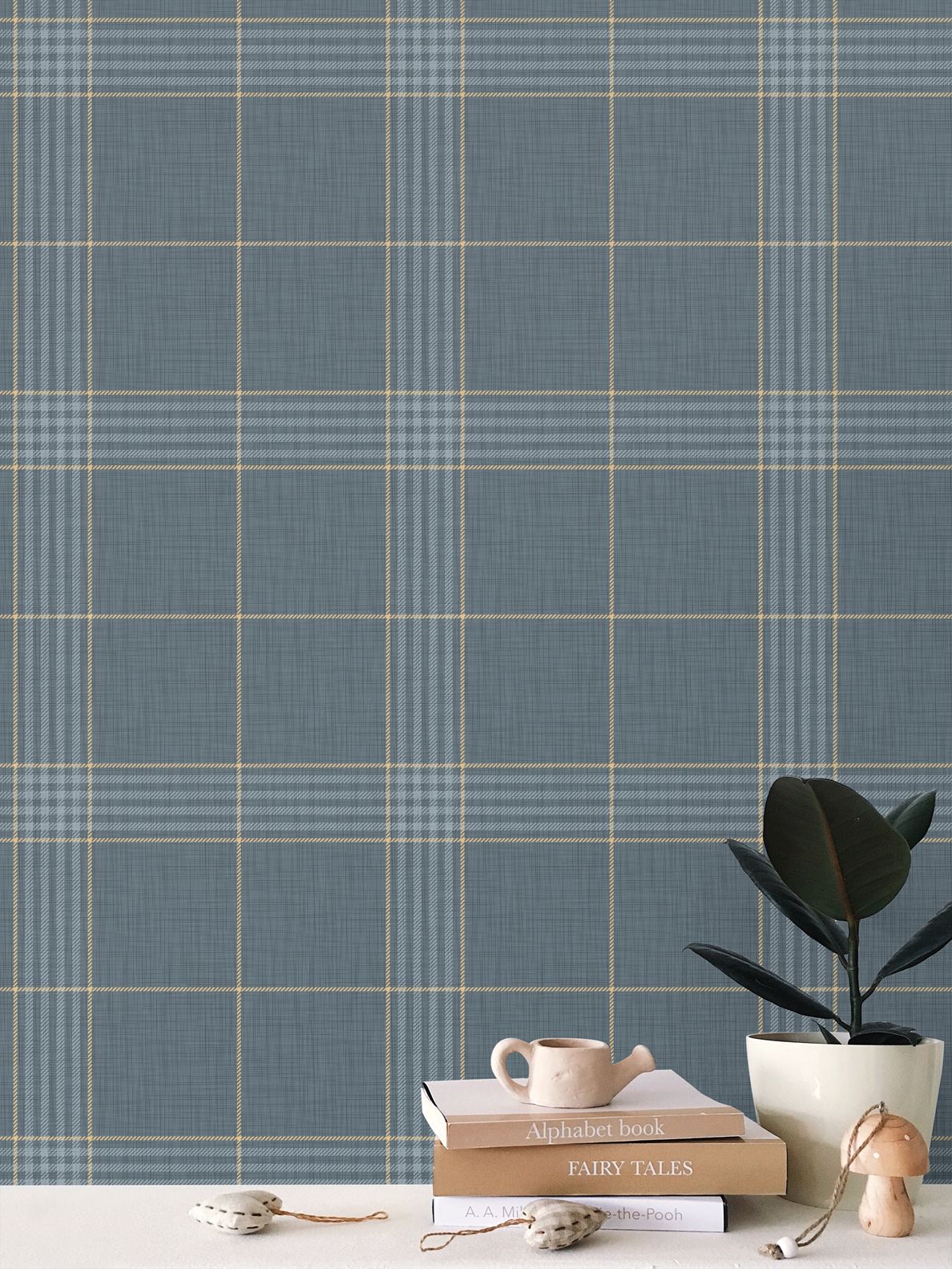 Wallpaper – Hollis Tartan Plaid in Dutch Navy