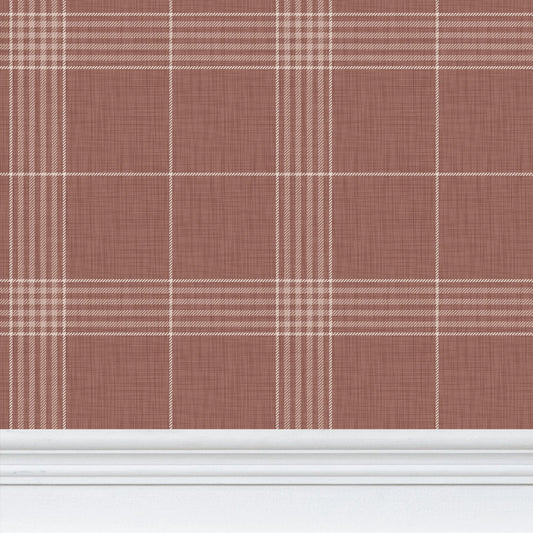Wallpaper – Hollis Tartan Plaid in Canyon Red
