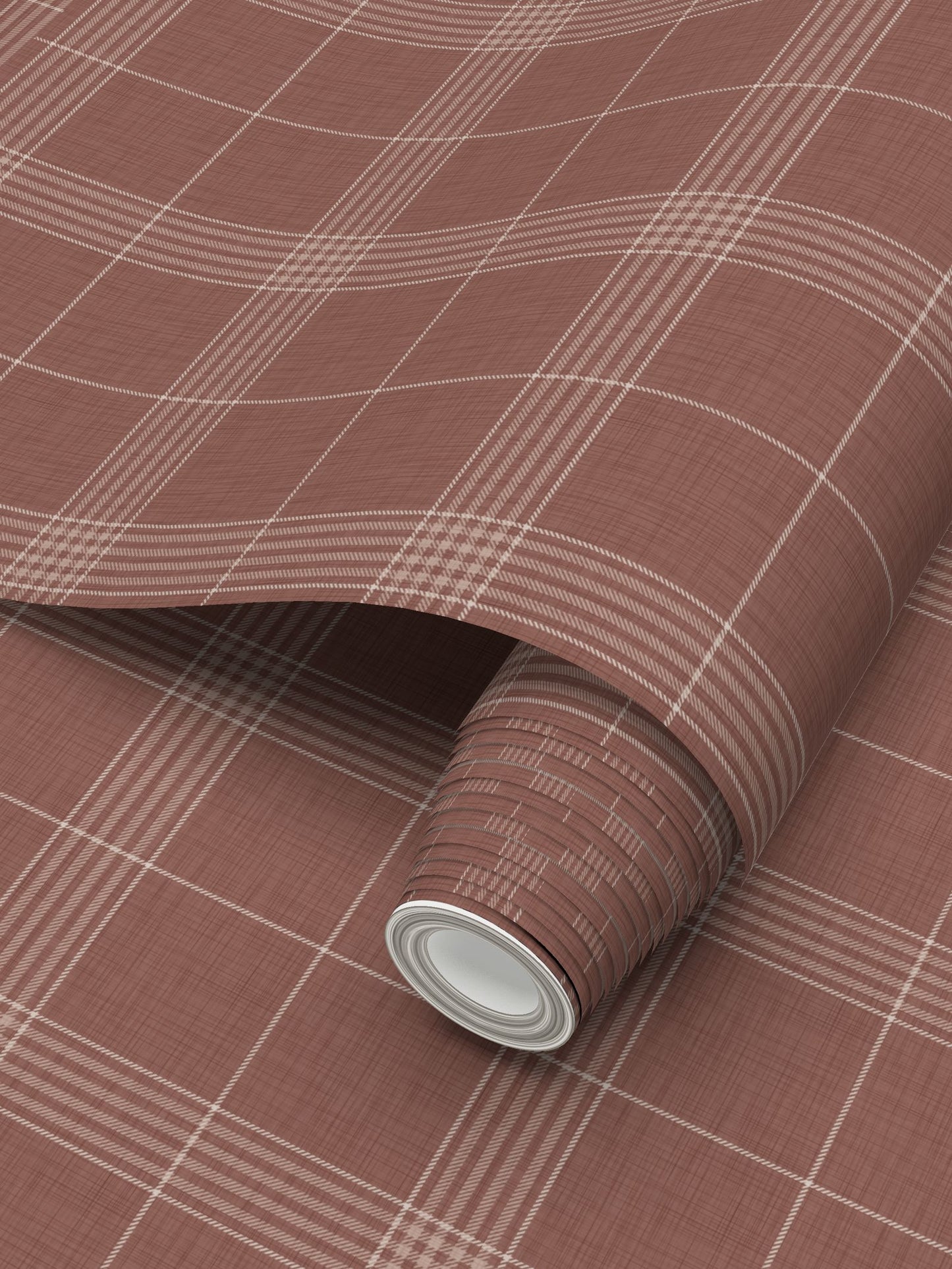 Wallpaper – Hollis Tartan Plaid in Canyon Red