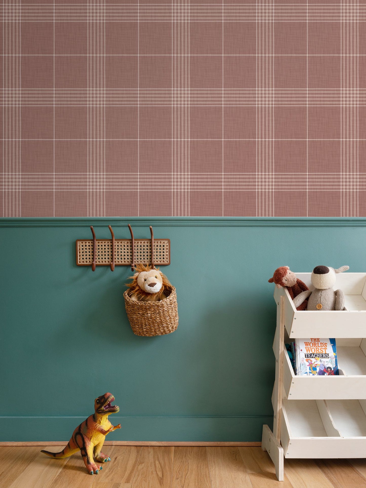 Wallpaper – Hollis Tartan Plaid in Canyon Red