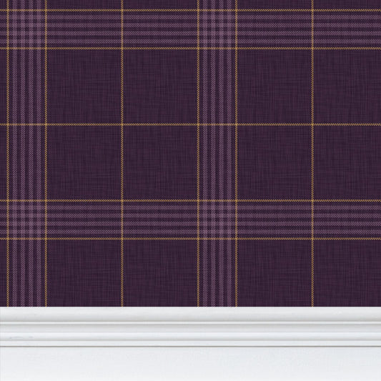 Wallpaper – Hollis Tartan Plaid in Violet
