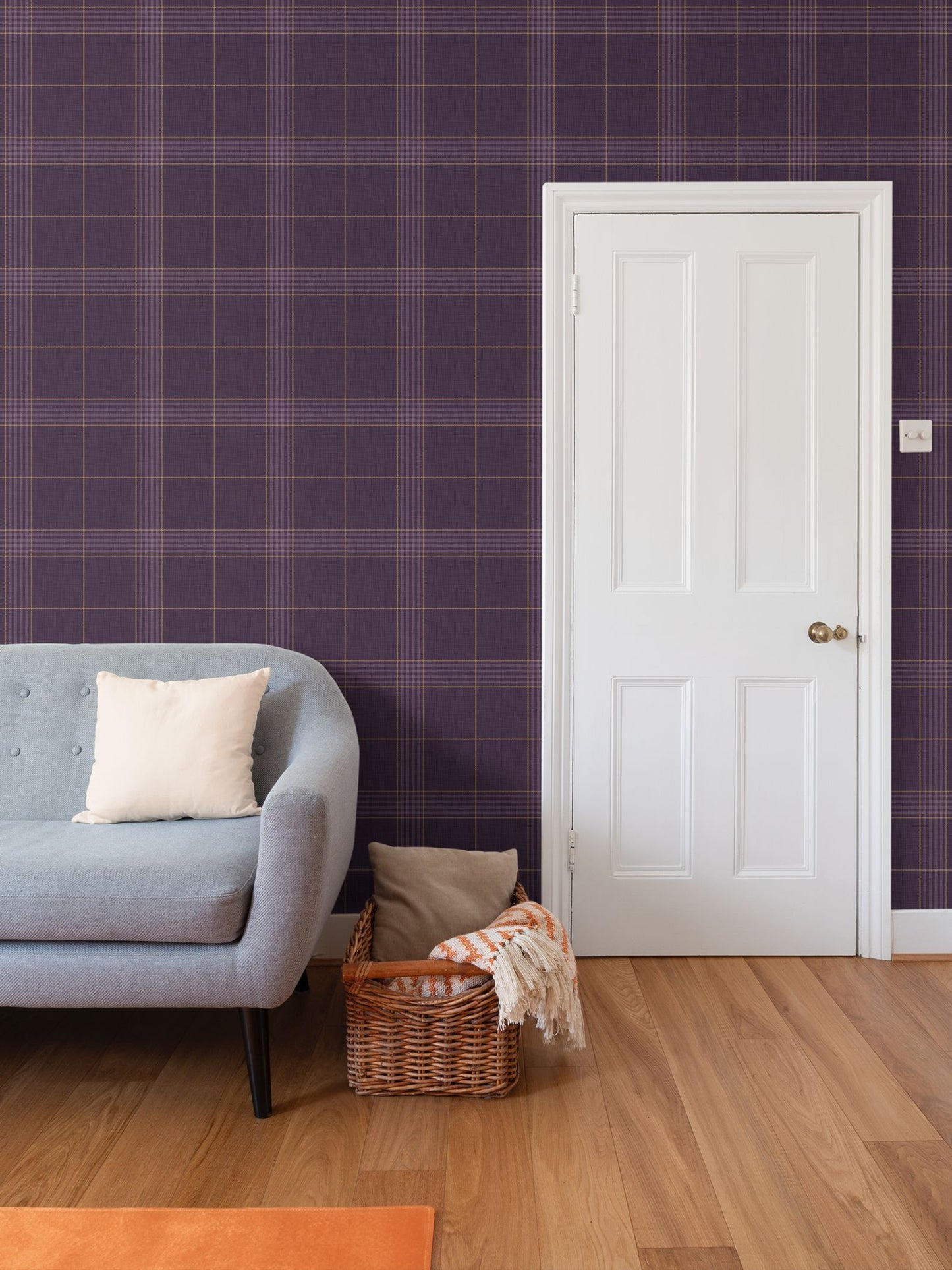 Wallpaper – Hollis Tartan Plaid in Violet