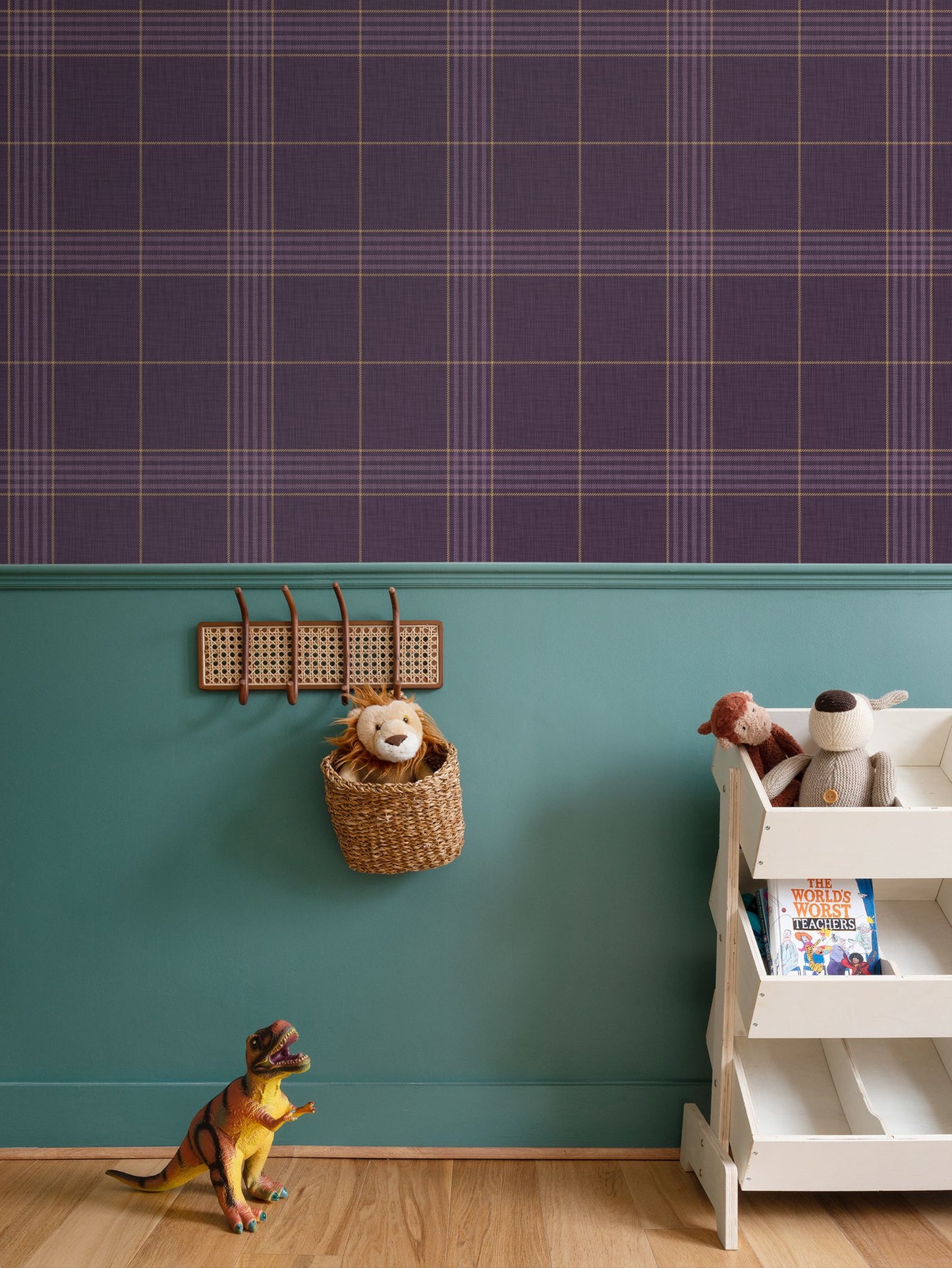 Wallpaper – Hollis Tartan Plaid in Violet