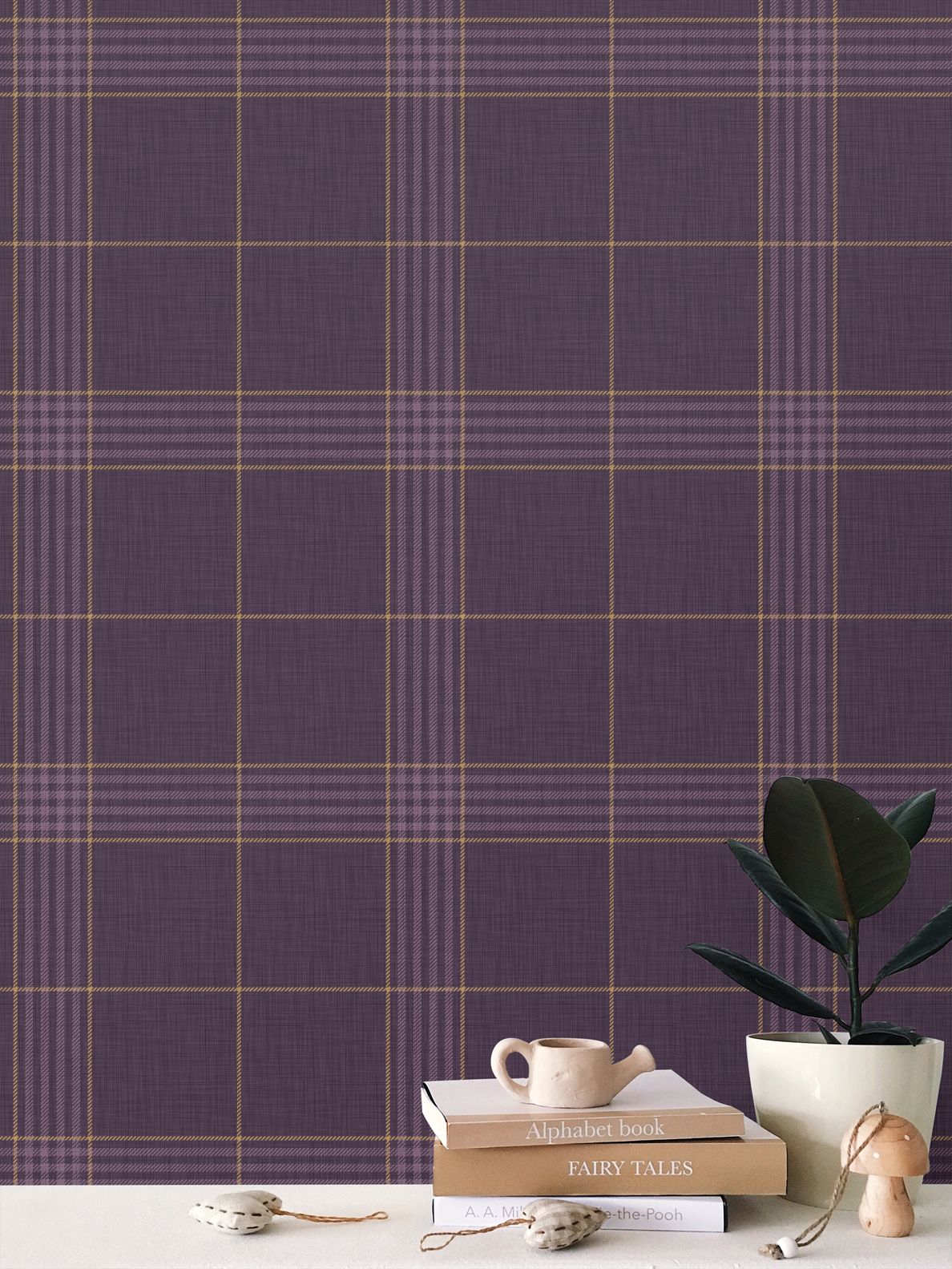 Wallpaper – Hollis Tartan Plaid in Violet