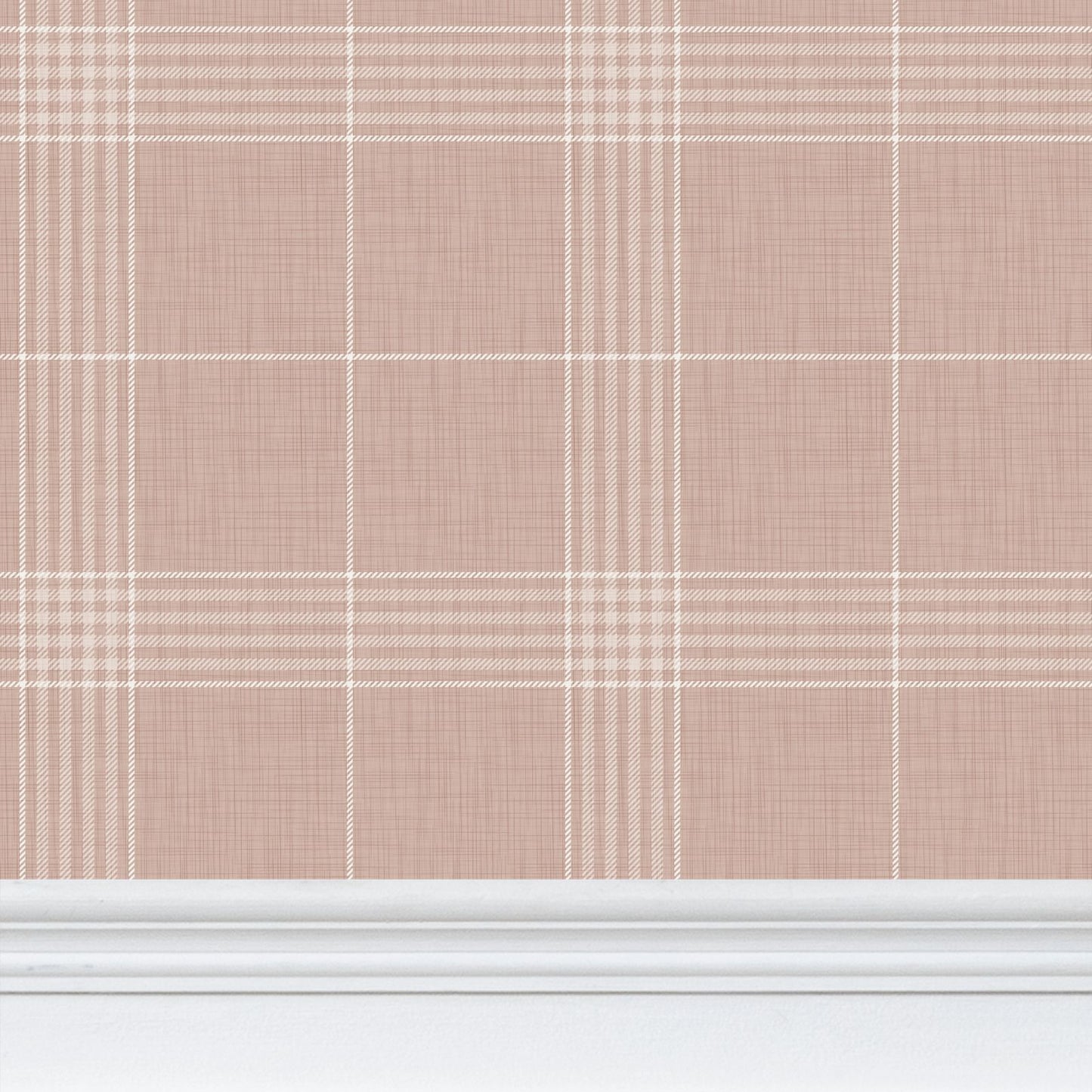 Wallpaper – Hollis Tartan Plaid in Pink Sands