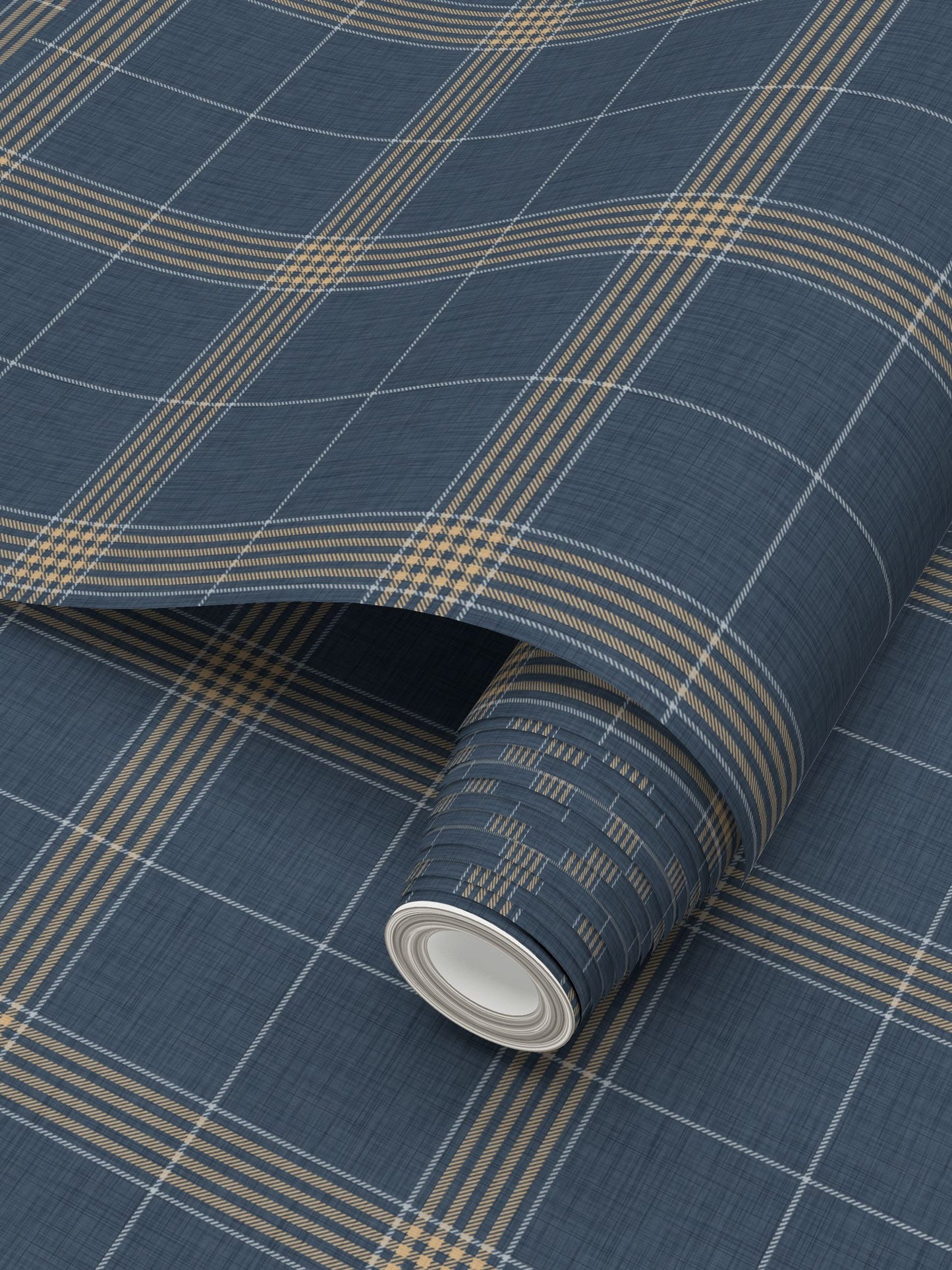 Wallpaper – Hollis Tartan Plaid in Blueberry