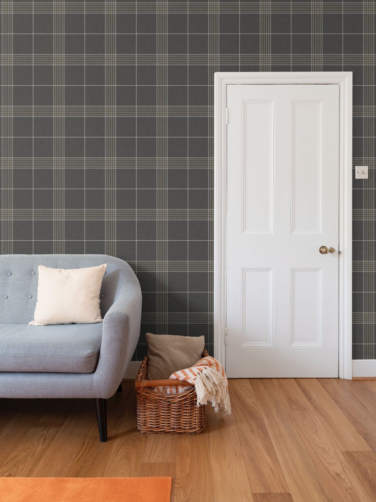 Wallpaper – Hollis Tartan Plaid in Wrought Iron