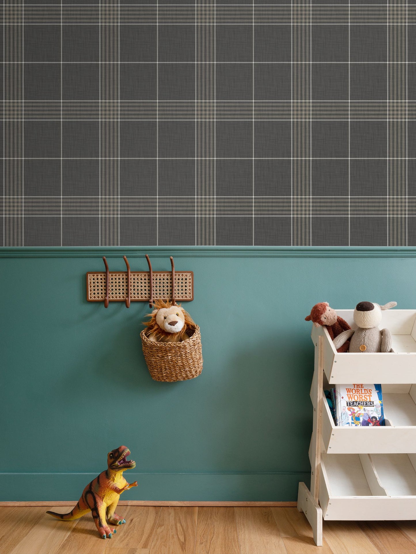 Wallpaper – Hollis Tartan Plaid in Wrought Iron