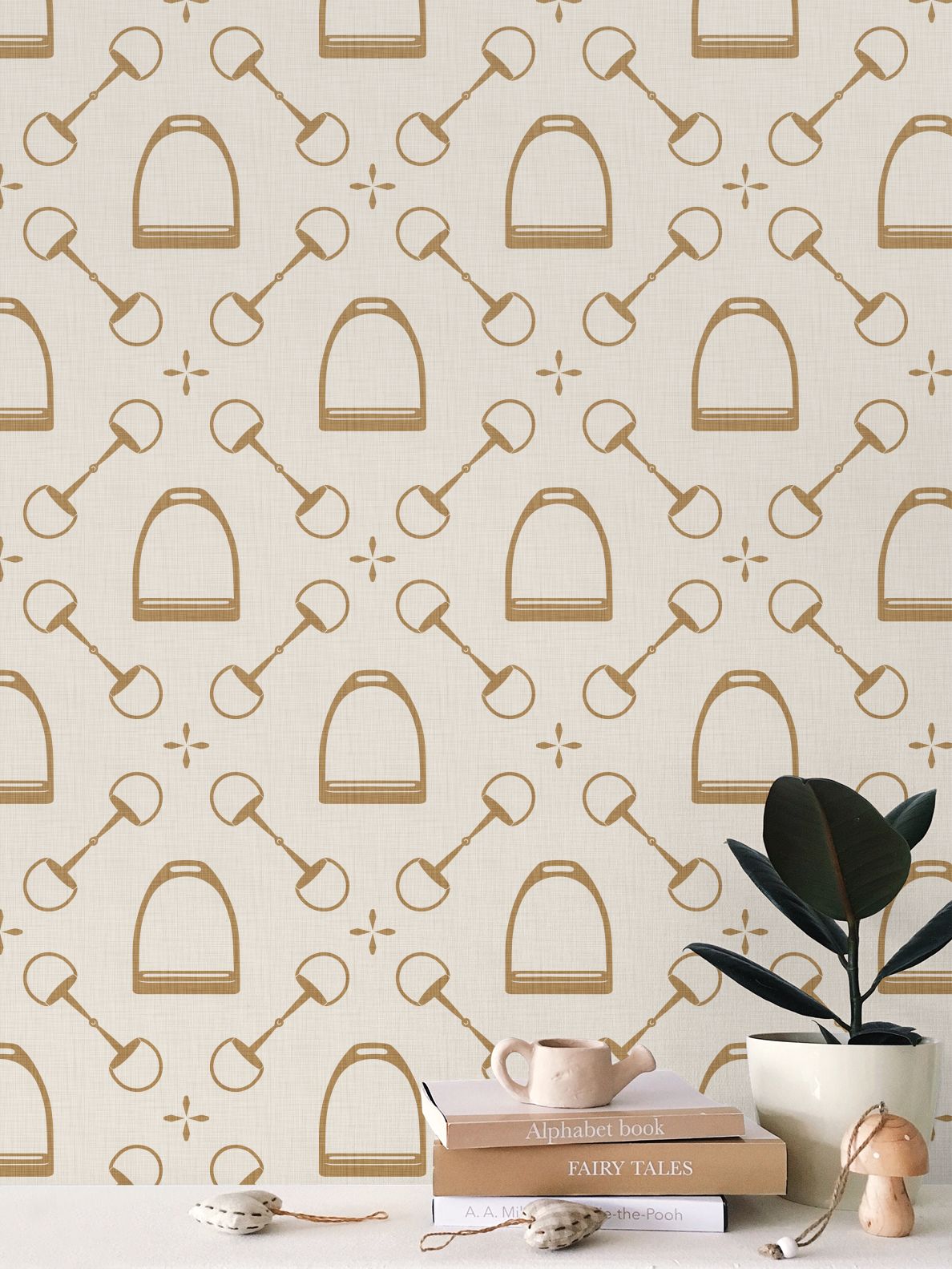 Wallpaper - Jackie Equestrian in Gold and Ivory