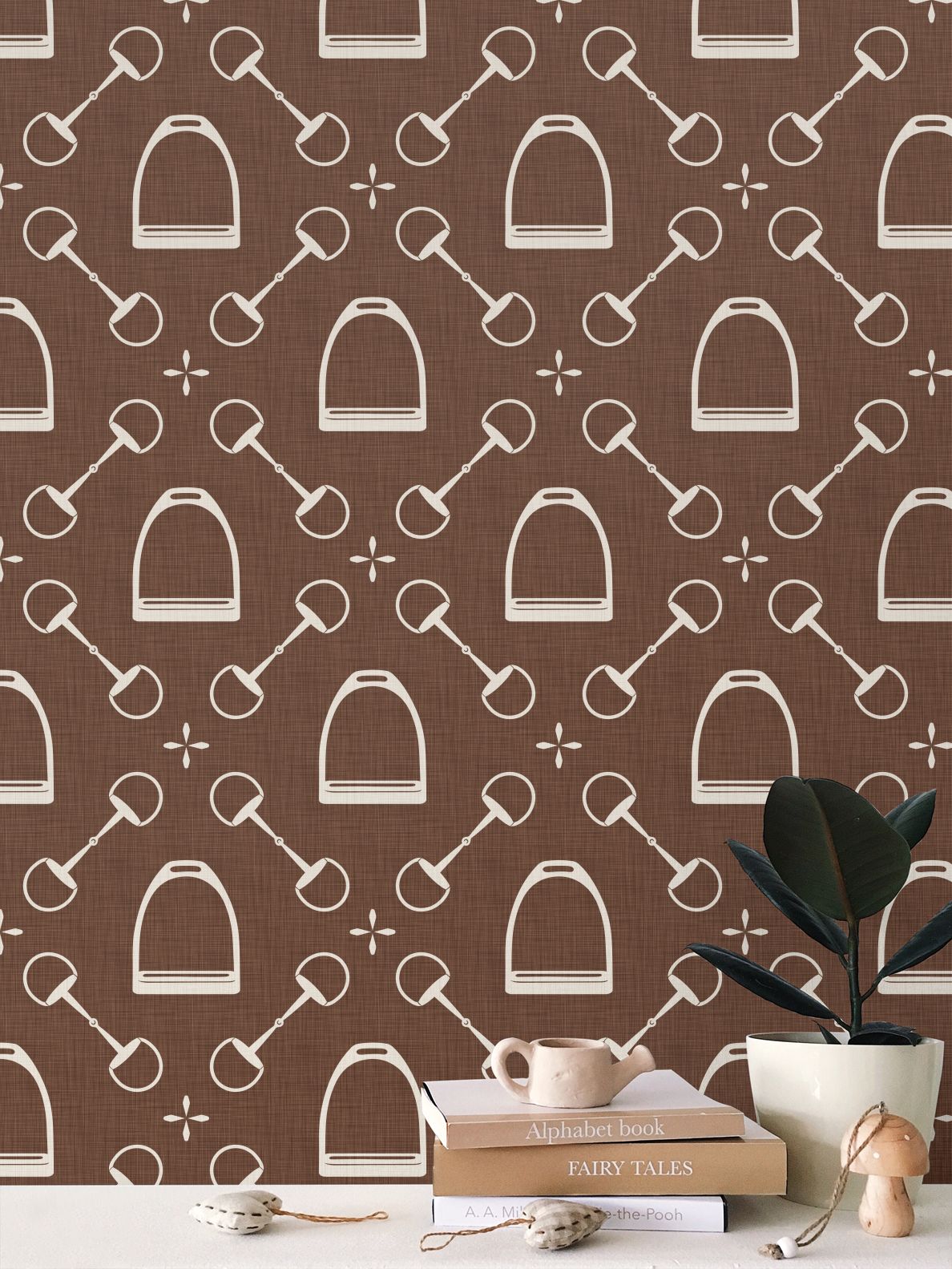 Wallpaper - Jackie Equestrian in Auburn Brown