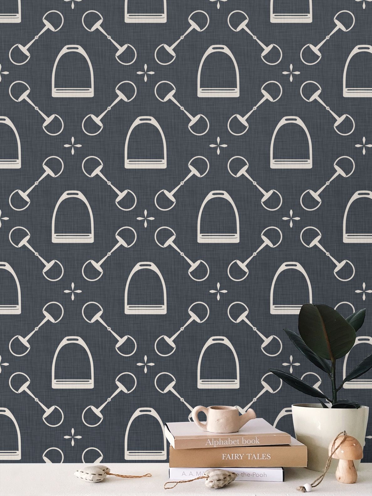 Wallpaper - Jackie Equestrian in Stonewashed Navy
