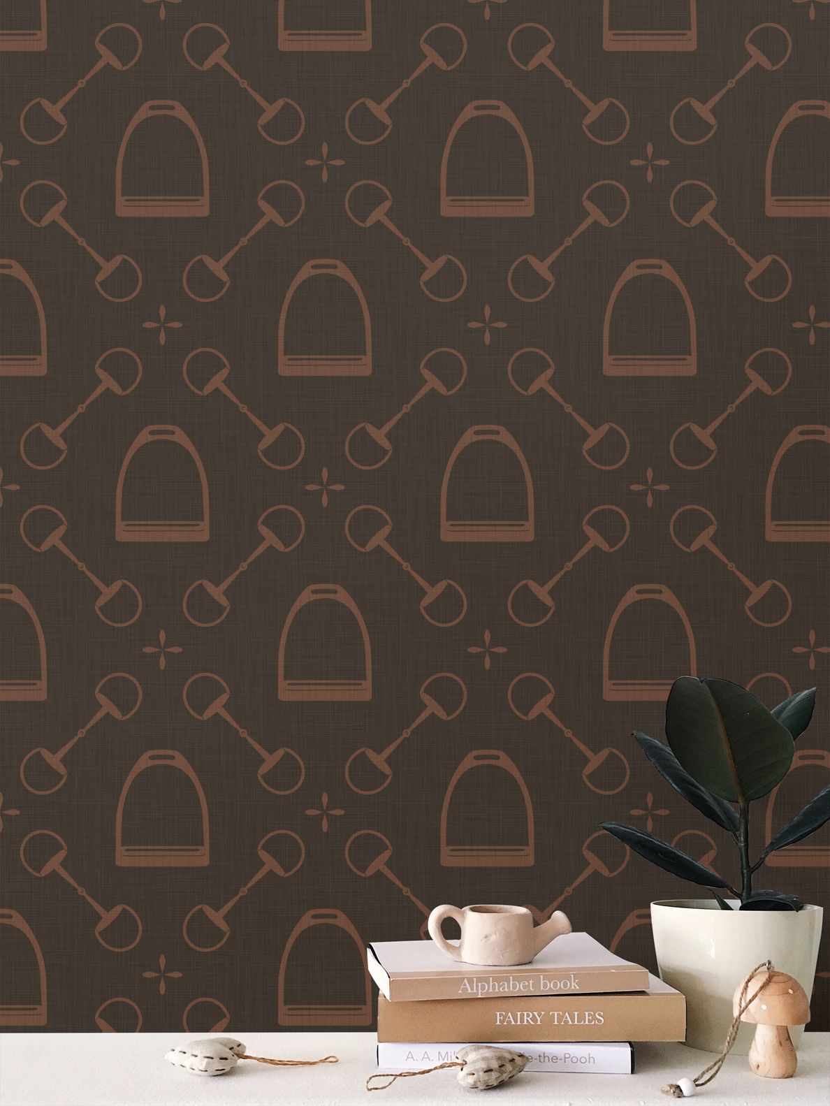 Wallpaper - Jackie Equestrian in Espresso and Auburn
