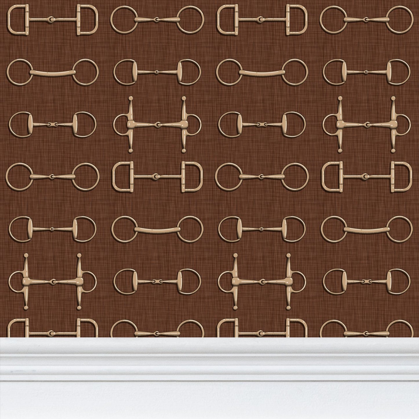 Wallpaper – Ashby Horse Bits in Auburn and Gold