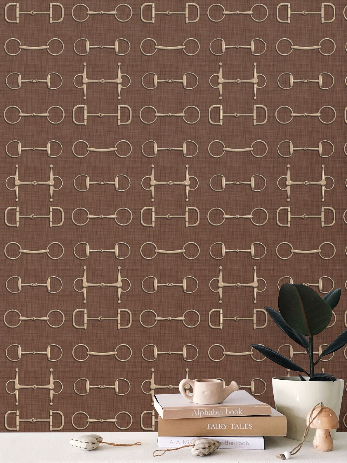 Wallpaper – Ashby Horse Bits in Auburn and Gold