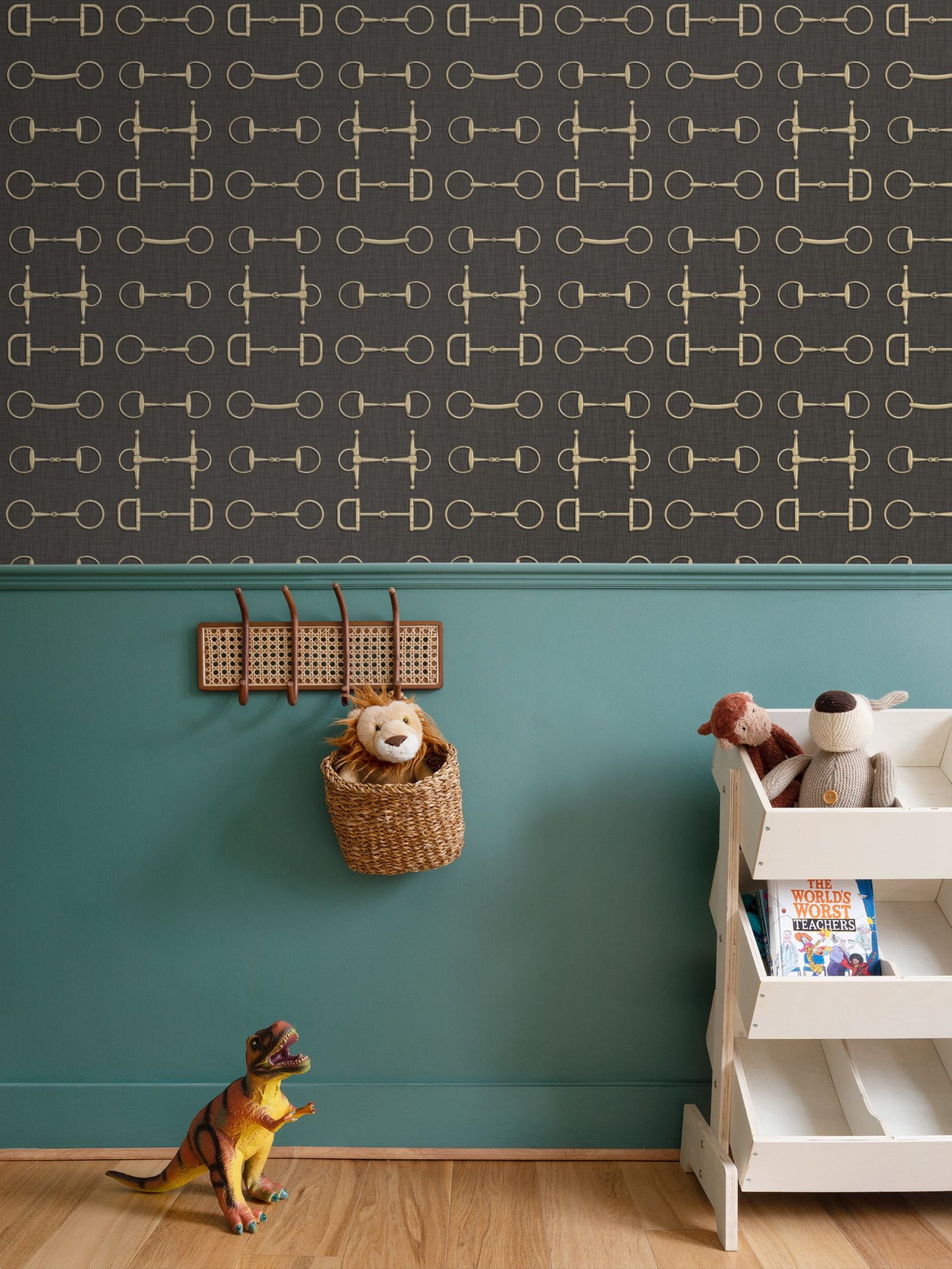 Wallpaper – Ashby Horse Bits in Carbon and Gold