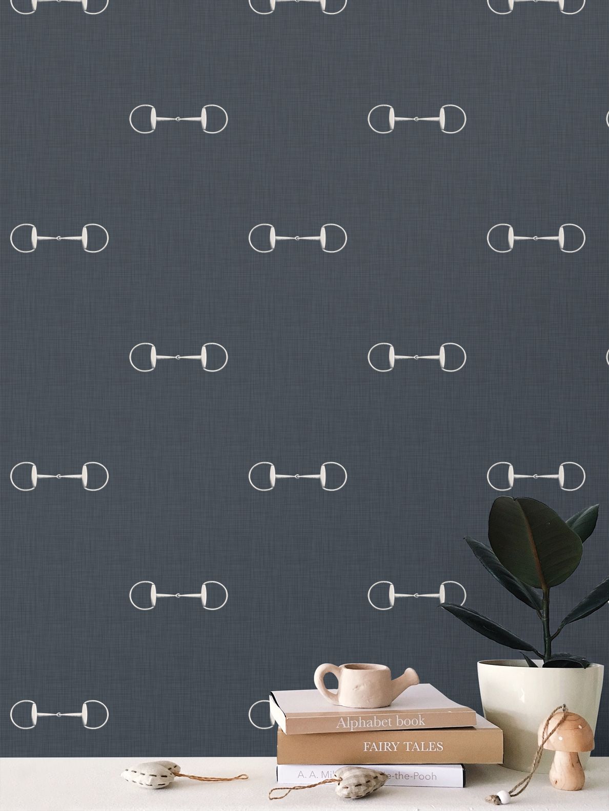 Wallpaper – Lexi Snaffle Horse Bits in Stonewashed Navy