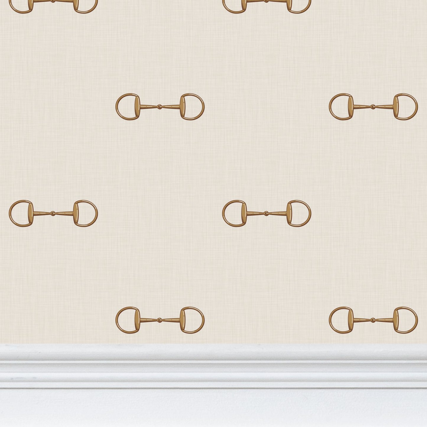 Wallpaper – Lexi Snaffle Horse Bits in Ivory and Gold