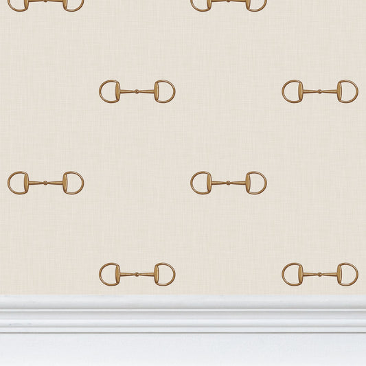 Wallpaper – Lexi Snaffle Horse Bits in Ivory and Gold