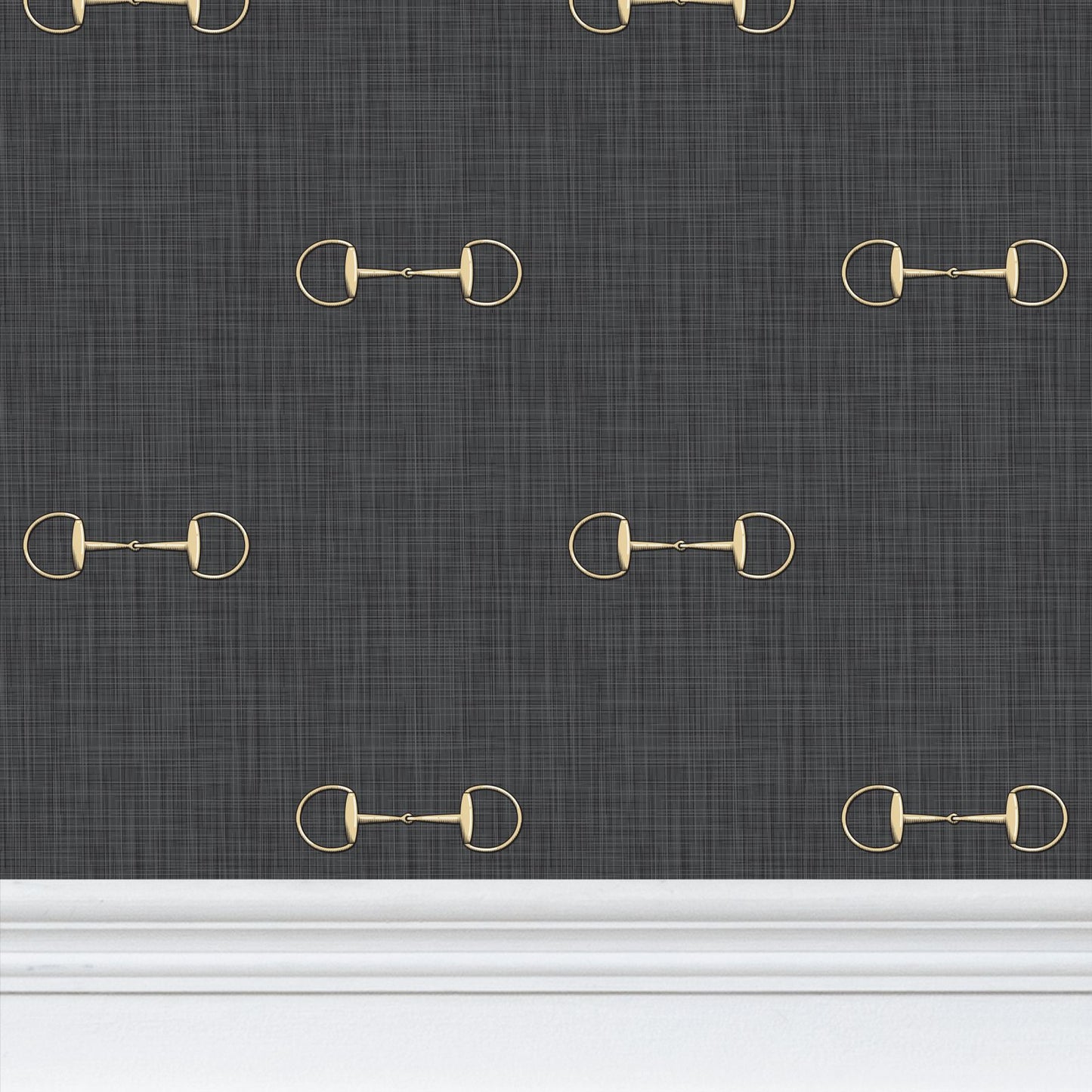 Wallpaper – Lexi Snaffle Horse Bits in Ink and Gold