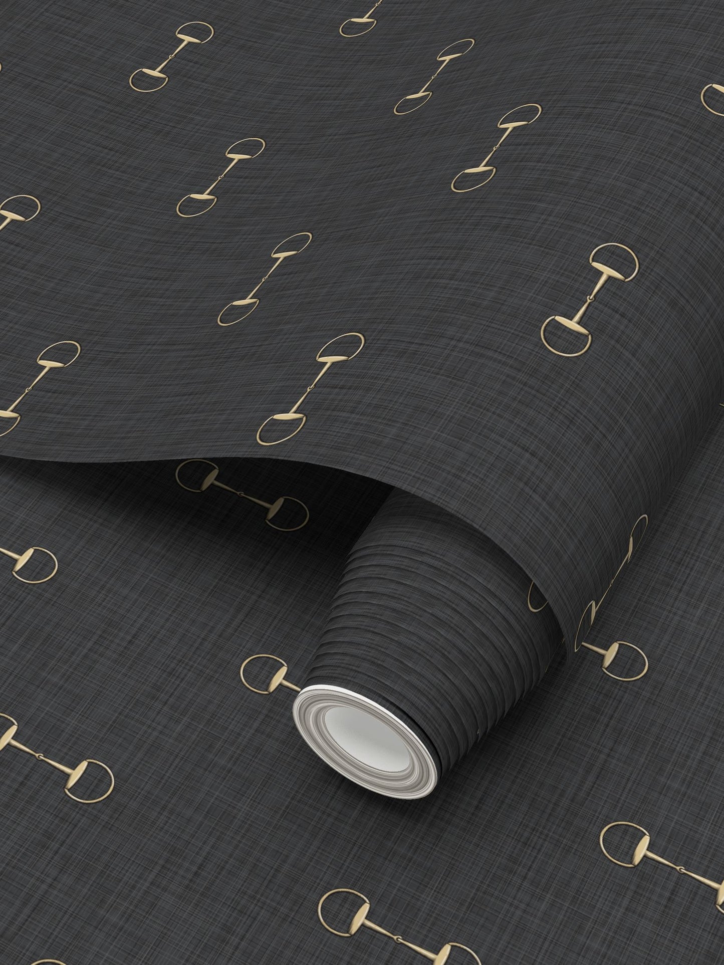 Wallpaper – Lexi Snaffle Horse Bits in Ink and Gold
