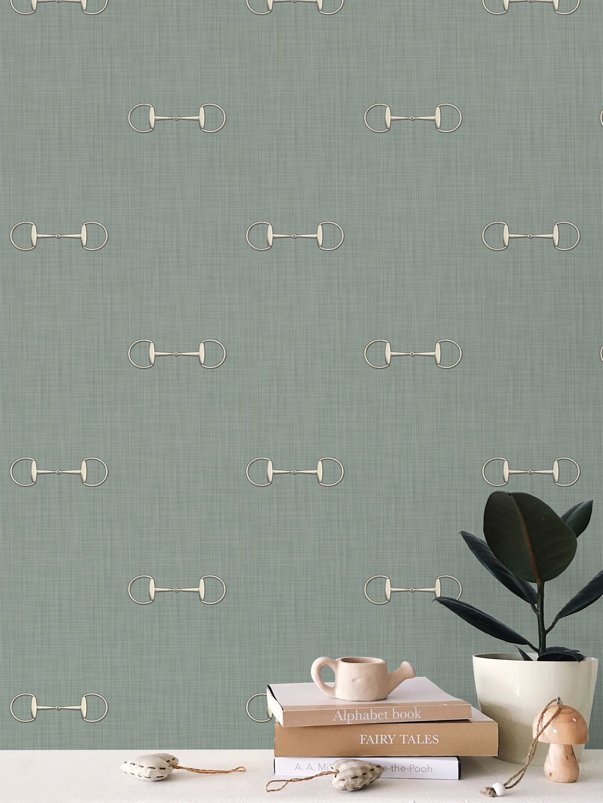 Wallpaper – Lexi Snaffle Horse Bits in Boxwood